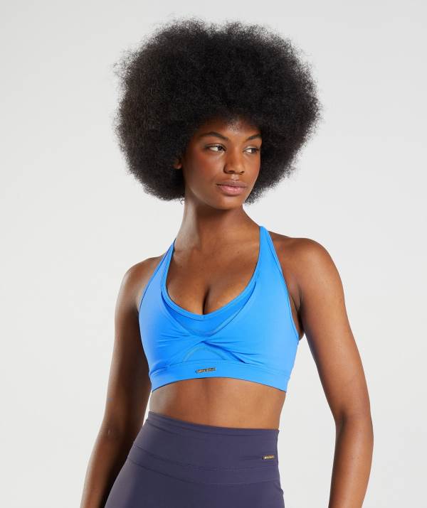 Damske Športové Podprsenky Gymshark Whitney Mesh Modre | XV8735902